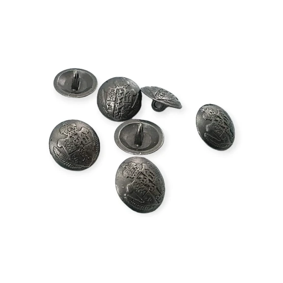 Ayaklı Düğme 15 mm - 24 Boy Arma Kabartma Desenli ( E 1268 Büyüğü ) E 1051