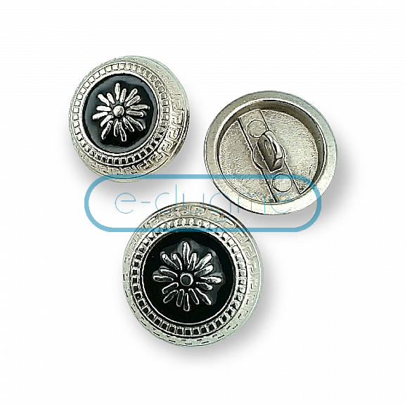 Women's Jacket Button Set 21 mm - 32 L  Set of 8 pcs Floral Embroidered Shank Enamel Button E 1055 MN SET8