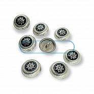 Bayan Ceket Düğme Seti 21 mm  - 32 boy 8 li Set Çiçekli  İşlemeli Ayaklı Mineli Düğme  E 1055 MN SET8