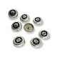 Women's Jacket Button Set 21 mm - 32 L  Set of 8 pcs Floral Embroidered Shank Enamel Button E 1055 MN SET8