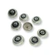 Women's Jacket Button Set 21 mm - 32 L Set of 8 pcs Floral Embroidered Shank Enamel Button E 1055 MN SET8
