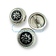 Enameled Button 21 mm - 32 L Women's Jacket Button Floral Embroidered Shank Button E 1055 MN