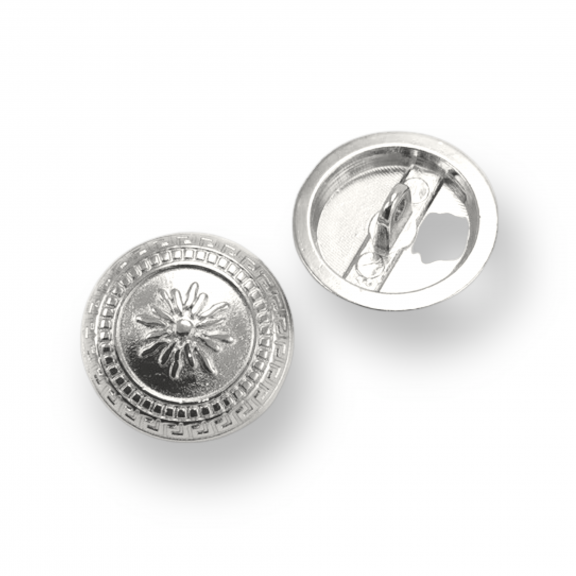 Bayan Ceket Düğmesi 21 mm  - 32 boy Çiçekli  İşlemeli Ayaklı Düğme E 1055