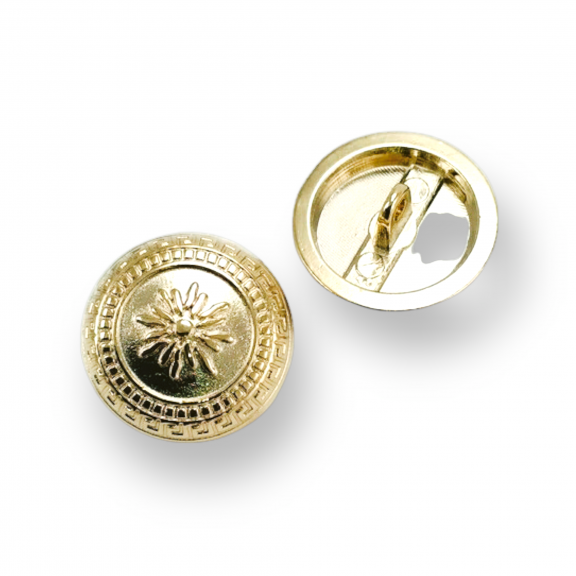 Bayan Ceket Düğmesi 21 mm  - 32 boy Çiçekli  İşlemeli Ayaklı Düğme E 1055
