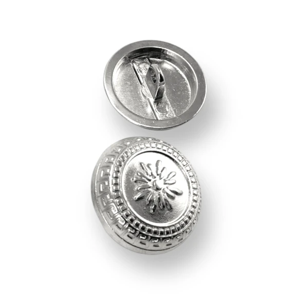 Bayan Ceket Düğmesi 21 mm  - 32 boy Çiçekli  İşlemeli Ayaklı Düğme E 1055