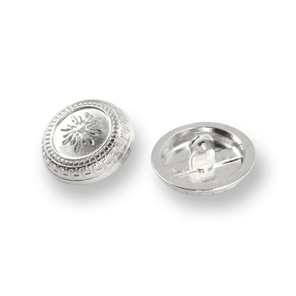 Bayan Ceket Düğmesi 21 mm  - 32 boy Çiçekli  İşlemeli Ayaklı Düğme E 1055