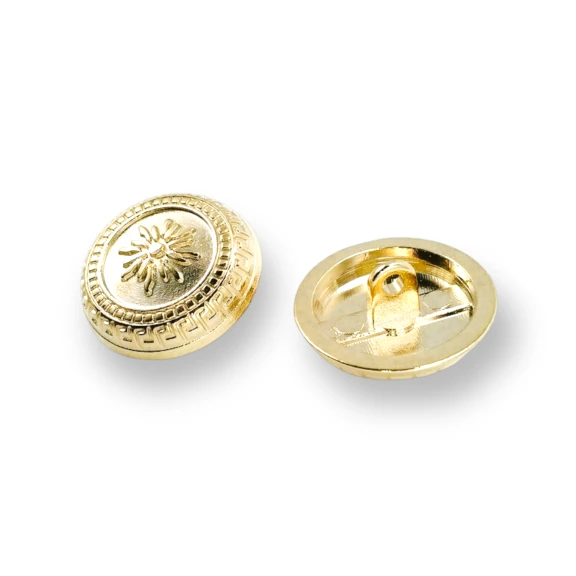 Bayan Ceket Düğmesi 21 mm  - 32 boy Çiçekli  İşlemeli Ayaklı Düğme E 1055