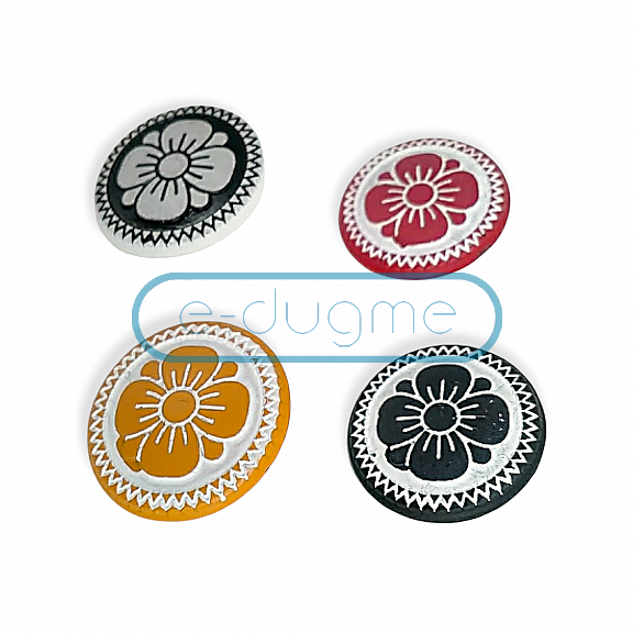15 mm - 24 L Kids Clothing Cardigan Coat Colored Enameled Daisy Patterned Button E 114 MN