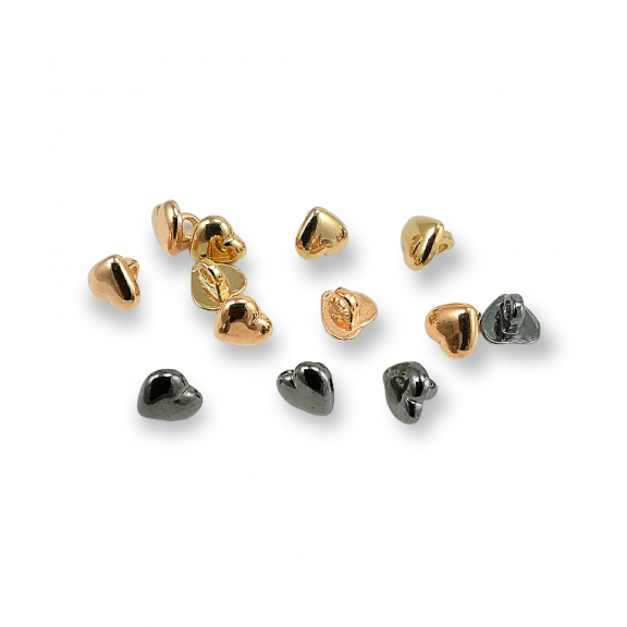 Kalp Şekilli 9 mm - 18 Boy Metal Ayaklı Düğme E 1470