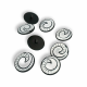 Enameled Jacket and Cardigan Button Black and White Enameled Button 22 mm - 34 L E 1679 SB