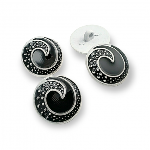 Enameled Jacket and Cardigan Button Black and White Enameled Button 22 mm - 34 L E 1679 SB