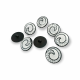 Enameled Jacket and Cardigan Button Black and White Enameled Button 22 mm - 34 L E 1679 SB