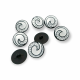 Enameled Jacket and Cardigan Button Black and White Enameled Button 22 mm - 34 L E 1679 SB