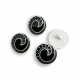 Enameled Jacket and Cardigan Button Black and White Enameled Button 22 mm - 34 L E 1679 SB