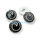 Enameled Jacket and Cardigan Button Black and White Enameled Button 22 mm - 34 L E 1679 SB
