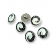 17 mm - 28 L Transparent Enameled Button Jacket and Coat Cufflinks E 1680