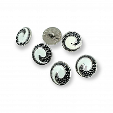 17 mm - 28 L Transparent Enameled Button Jacket and Coat Cufflinks E 1680