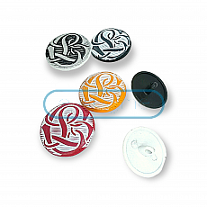 Enamel Shank Button Jacket Button 20 mm - 31 L Decorative Patterned Metal E 212 MC