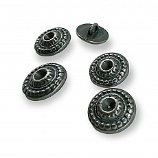 Sewing Shank Button 14 mm - 22 L Metal Stones And Dot Patterned Edges E 236