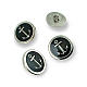 17 mm - 28 L Transparent Enameled Button Jacket and Coat Cufflinks E 1680