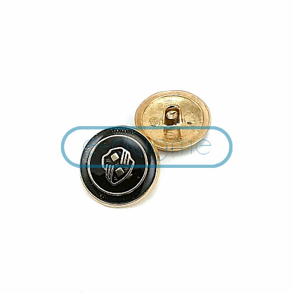 Gold Plated and Enamel Blazer Jacket Button 21 mm - 32 L E 965 V1