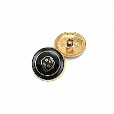 Gold Plated and Enamel Blazer Jacket Button 21 mm - 32 L E 965 V1