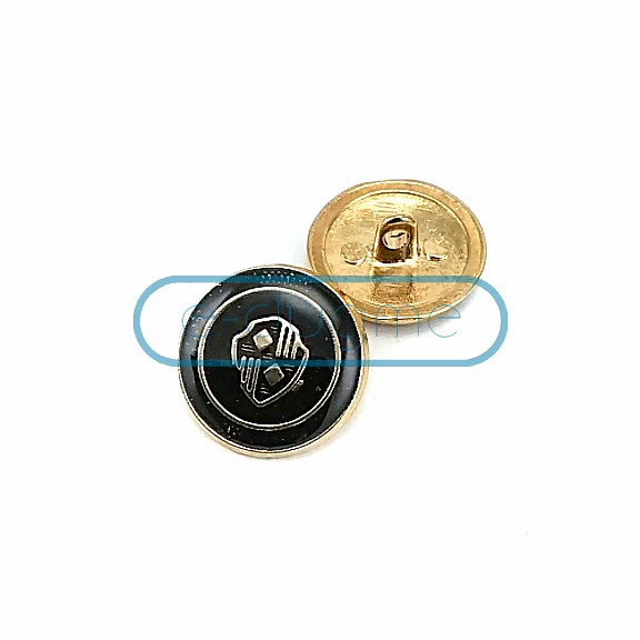 Gold Plated and Enamel Blazer Jacket Button 21 mm - 32 L E 965 V1