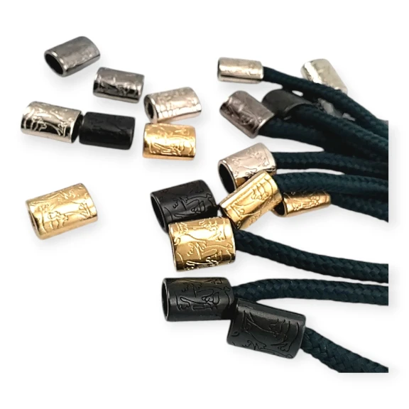 Metal Bağ Ucu 5 mm Kordon Girişli Desenli Ve Estetik Tasarımlı E 1107