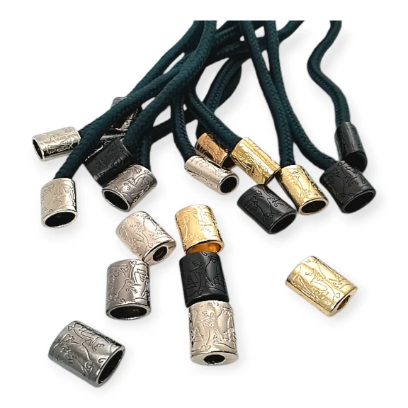 Metal Bağ Ucu 5 mm Kordon Girişli Desenli Ve Estetik Tasarımlı E 1107