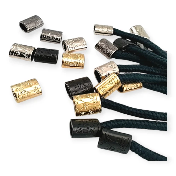 Metal Bağ Ucu 5 mm Kordon Girişli Desenli Ve Estetik Tasarımlı E 1107