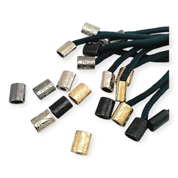 Metal Bağ Ucu 5 mm Kordon Girişli Desenli Ve Estetik Tasarımlı E 1107