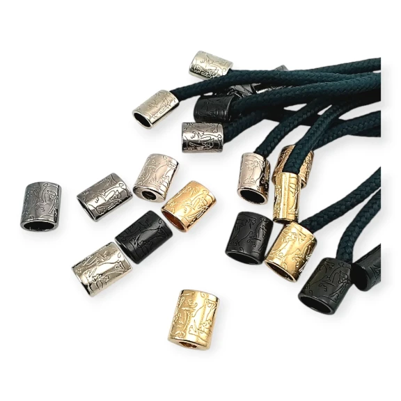 Metal Bağ Ucu 5 mm Kordon Girişli Desenli Ve Estetik Tasarımlı E 1107