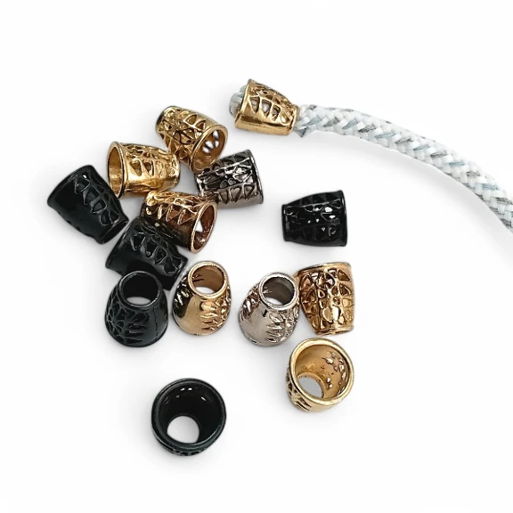 Metal Bağ Ucu Çan Model 6 mm Kordon Girişli Desenli Ve Estetik Tasarımlı E 1173