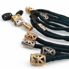 Metal Bağ Ucu 5 mm Kordon Girişli Çiçek Desenli Ve Estetik Tasarımlı E 1319