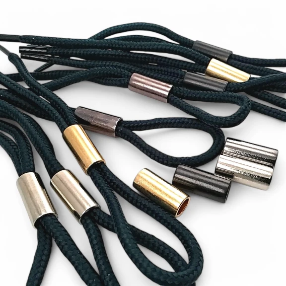 Silindir Metal Bağ Ucu 7,5 mm Kordon Girişli - Büyük Boy Estetik Model E 2059