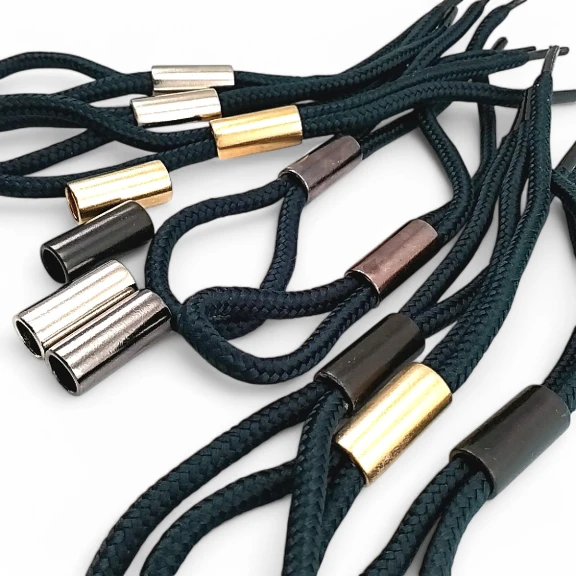 Silindir Metal Bağ Ucu 7,5 mm Kordon Girişli - Büyük Boy Estetik Model E 2059