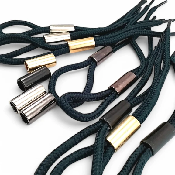 Silindir Metal Bağ Ucu 7,5 mm Kordon Girişli - Büyük Boy Estetik Model E 2059