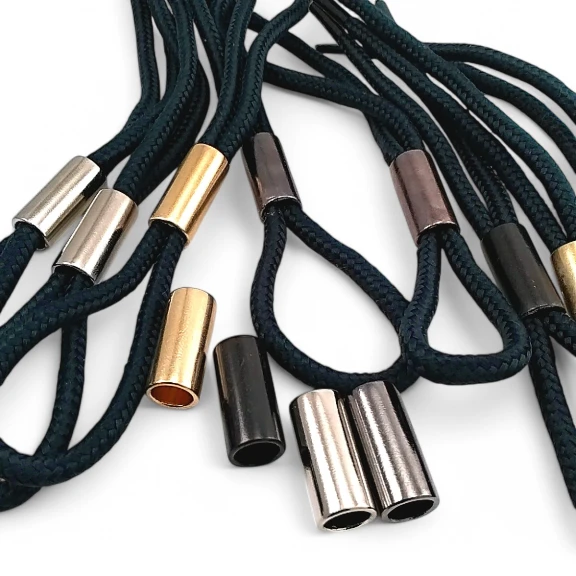 Silindir Metal Bağ Ucu 7,5 mm Kordon Girişli - Büyük Boy Estetik Model E 2059