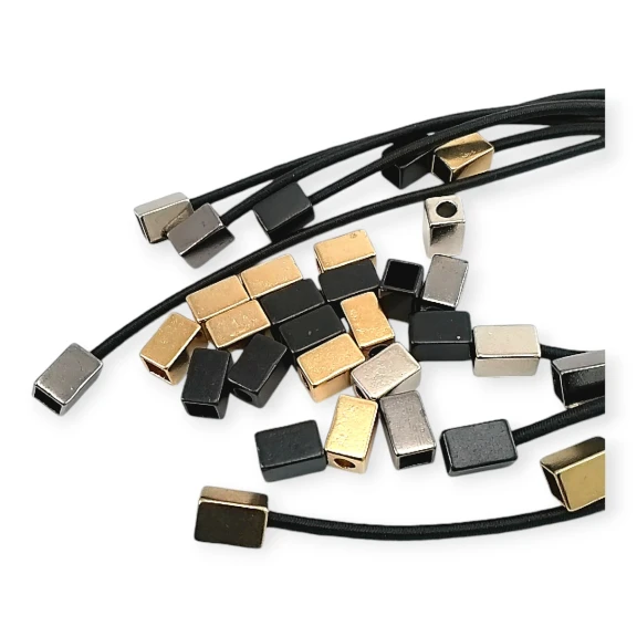 Cord End Cube Shape 6.5 x 10 mm Inlet 3.5 mm E 2152