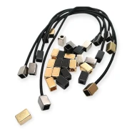  Cord End Cube Shape 6.5 x 10 mm Inlet 3.5 mm - 0,14" E 2152