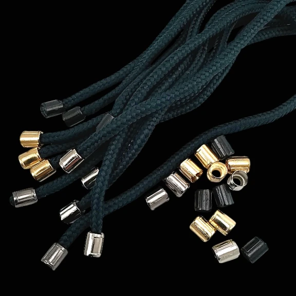 Metal Bağ Ucu 4 mm Kordon Girişli Küçük Silindir Model - Desenli Ve Estetik Tasarımlı E 2253