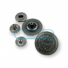 19 mm 30 Boy Çıtçıt Düğme Taç Logolu 54 Sistem 4 lü Takım E 1448