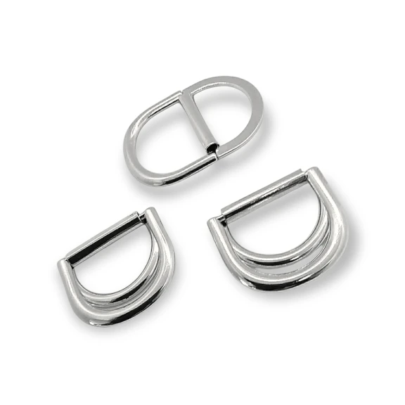 3 cm Double Ring D Buckle Belt and Adjustment Buckle Metal E 1991