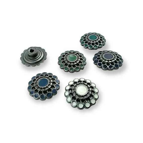 Kot Düğme 20 mm 32 Boy Mineli veya Taşlı Kot Düğmesi E 1032