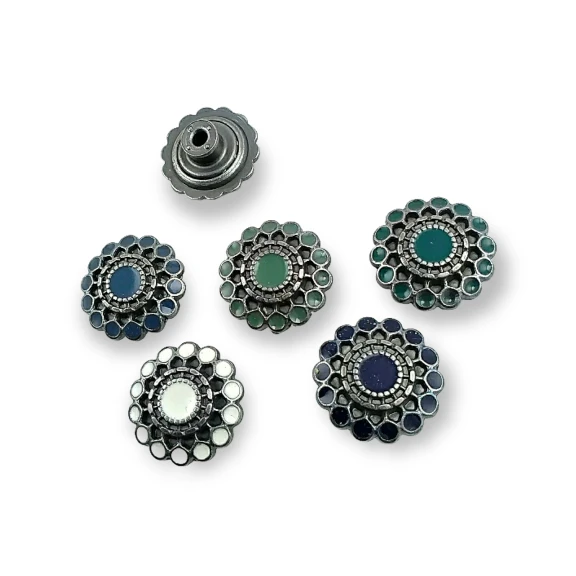 Kot Düğme 20 mm 32 Boy Mineli veya Taşlı Kot Düğmesi E 1032