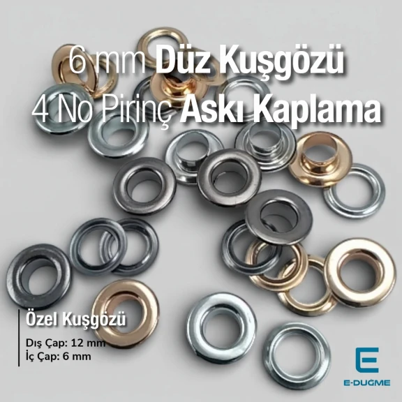 NO 4 Pirinç Düz Kuşgözü 6 mm Premium Kalite EPR0004