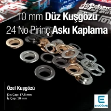 Düz Kuşgözü NO 24 Pirinç 10 mm Premium Kalite EPR0024