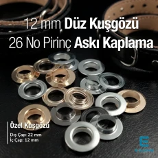NO 26 Pirinç Düz Kuşgözü 12 mm Premium Kalite EPR0026