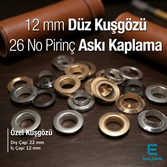 NO 26 Pirinç Düz Kuşgözü 12 mm Premium Kalite EPR0026