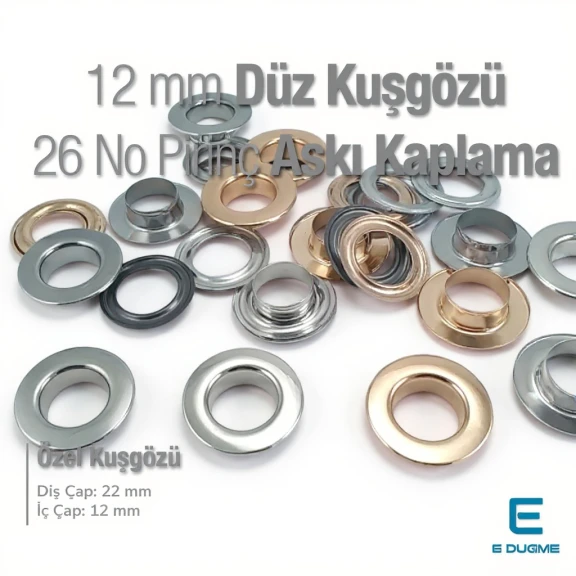 NO 26 Pirinç Düz Kuşgözü 12 mm Premium Kalite EPR0026
